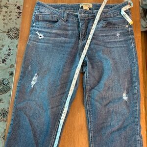 Democracy Straight Leg Jeans in Distressed Blue Denim